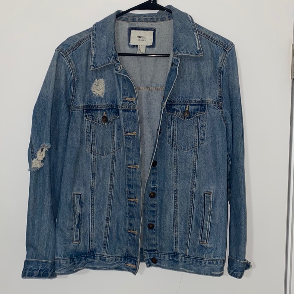 Forever 21 distressed denim jacket